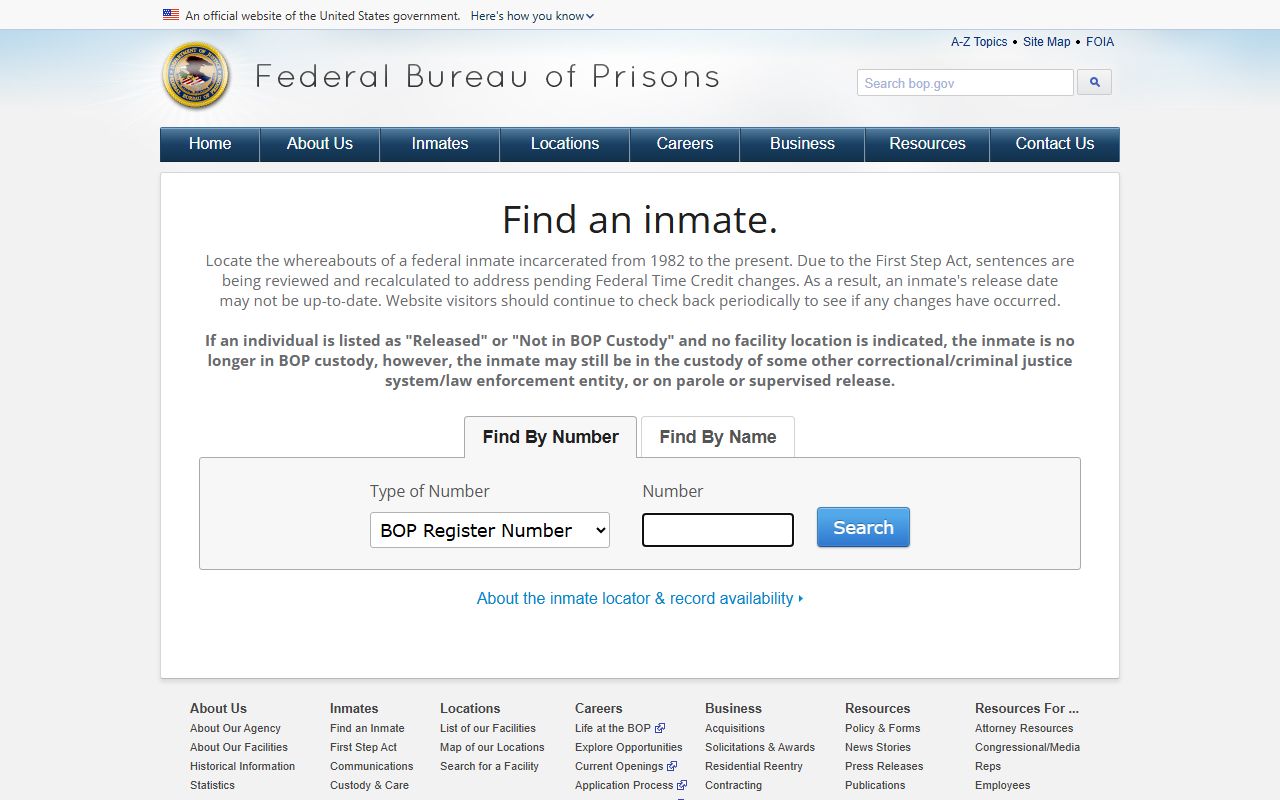 Blaine County jail mugshots federal BOP locator difference