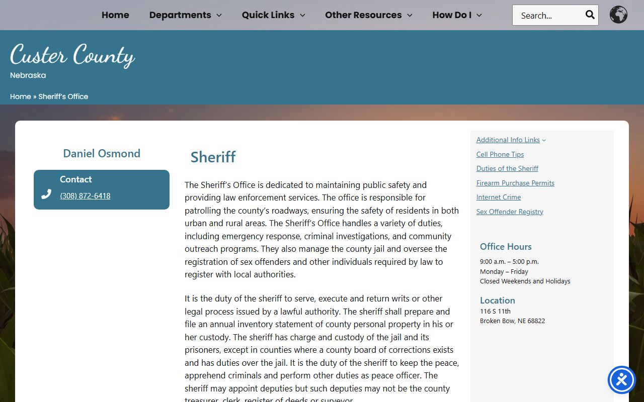 Blaine County jail mugshots Custer County fallback jail contact